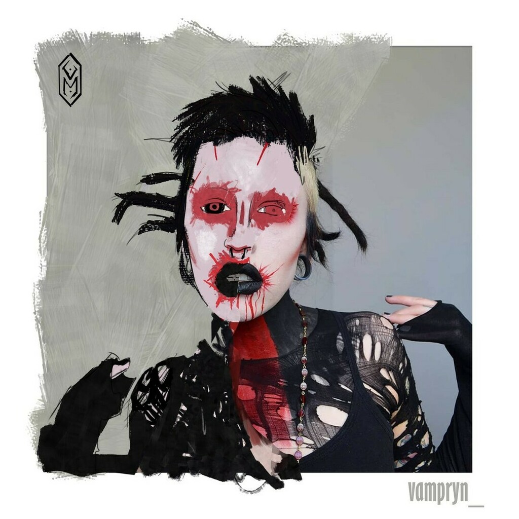 VisualMurder's tweet photo. I love this photo @vampryn_ and I decided to paint you, I hope you like it 🦇
.
#digitalart #digitalpainting #brushes #photoshop_art #art #goth #newgoth #gothic #youtuber #painting #paintmechallenge #toonmechallenge #instaart #instaartist https://t.co/QiIXKJl3DZ https://t.co/7psyk42XvN