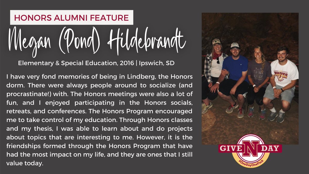 nstatehonors's tweet photo. We are now beginning a series featuring some Honors Program alumni! Our first Alumni spotlight is Megan (Pond) Hildebrandt! She is now a teacher at Simmons Elementary.

https://t.co/MaTPnNSz1L

#OneDayOnePack https://t.co/whk7PTuC9r