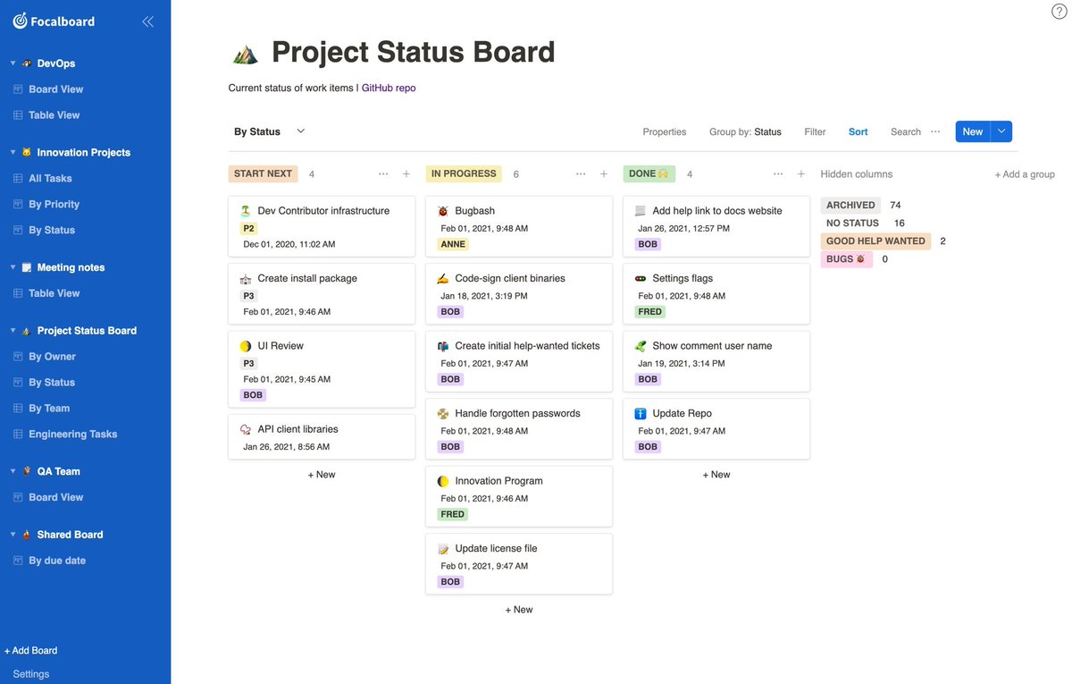 Focalboard: Open source alternative to Trello, Asana, and Notion focalboard.com // by the mattermost team