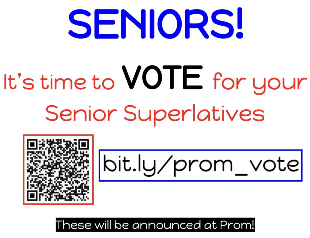 CHSTitansStuCo's tweet photo. Seniors! It’s time to vote for your Senior Superlatives✨ Use the link attached below to cast your vote. https://t.co/ynfVj5WrTC https://t.co/CFkwCjFVvU