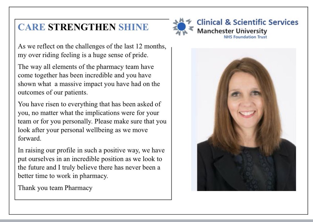 This week, to mark one year since the start of the pandemic, the pharmacy team have been sharing their reflections of the last 12 months. Today, Charlotte Skitterall, Group Chief Pharmacist, shares her thoughts. <a href="/chindit84/">Charlotte Skitterall</a> <a href="/MFT_Chief_Pharm/">@MFT_Chief_Pharmacist</a>