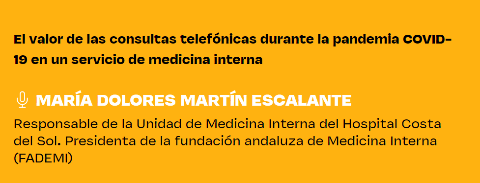 practicaseguras's tweet photo. 🔶El valor de las consultas telefónicas durante la pandemia #COVID19  en un servicio de medicina interna
🔸𝗠ª 𝗗𝗼𝗹𝗼𝗿𝗲𝘀 𝗠𝗮𝗿𝘁𝗶́𝗻 𝗘𝘀𝗰𝗮𝗹𝗮𝗻𝘁𝗲 @mmartinescal @ASCostadelSol Presidenta de  #FADEMI @Sademi_MI https://t.co/hBCFBqPAVg