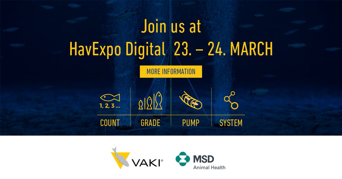 JOIN US AT HAVEXPO DIGITAL, 23-24 MARCH
VAKI is attending HavExpo Digital 2021, and we welcome you at our digital booth lnkd.in/d4X8Fn7 
Sign up is free at havexpo.no.