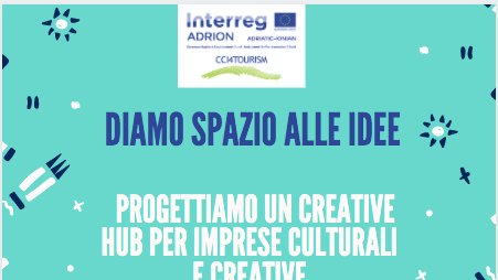 💡 Diamo spazio alle idee: progettiamo un nuovo Creative Hub a Valenzano per le imprese culturali e creative💡
⏰  25 marzo 2021 h. 10-11.30 Diretta FB👉bit.ly/313G0CJ👉scopri le nuove opportunità

⚡️Grazie a <a href="/INTERREGADRION/">Interreg IPA ADRION</a> CCI4Tourism

@CreativeHubsNet