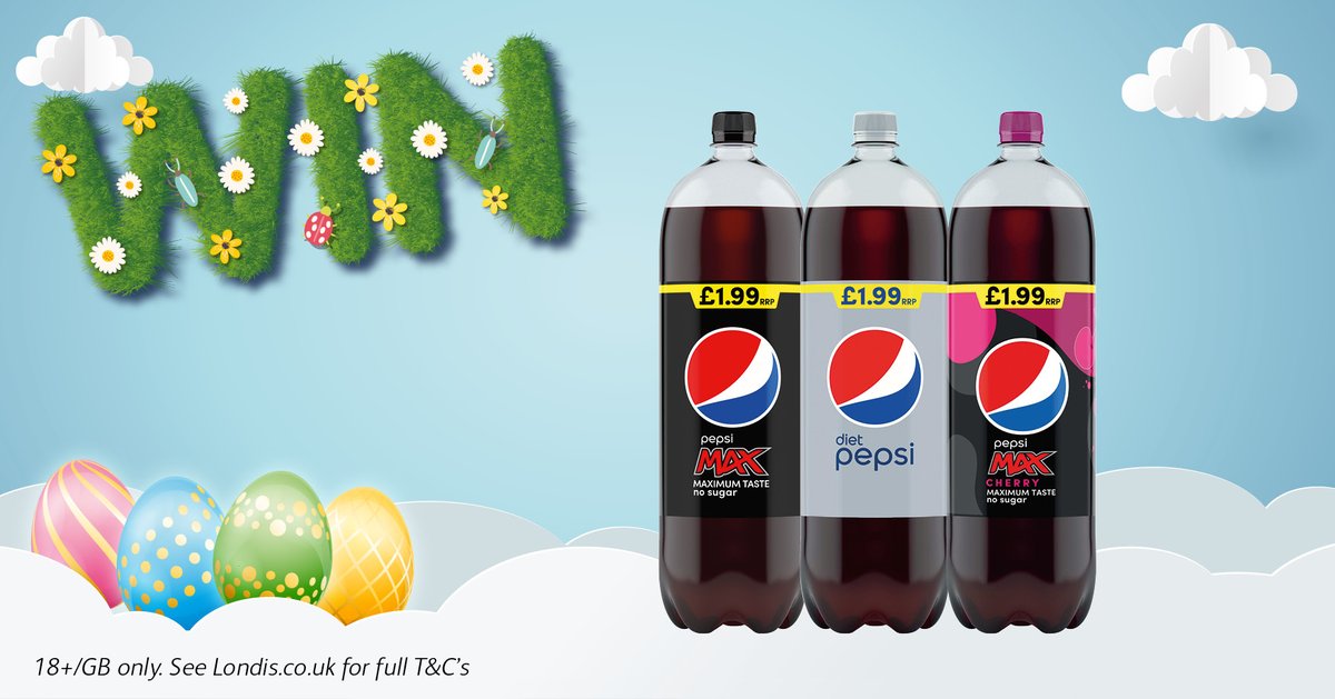 We're giving you the chance to #Win a good few bottles of your Pepsi favourite!

To enter: RT &amp; Follow <a href="/myLondis/">Londis (NOT ACTIVE)</a>

Ends: 28/03/21

We know you love our Mega Deals👉 Get your hands on any 2 bottles for only £2.25 in participating stores, now! 
Store locator: bit.ly/myLondis