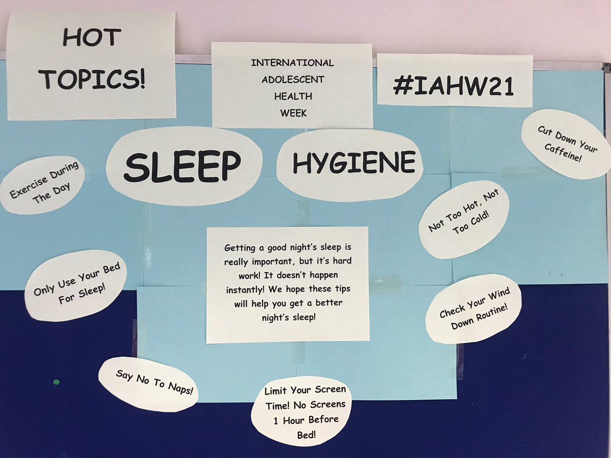 Check out our HOT TOPICS every day this week for International Adolescent Health Week in St Frances Clinic! #IAHW2021 #MentalHealthMatters #adolescentmentalhealth #sleep #sleephygiene @EngozyO @PsyMedicine @TempleStreetHos @CeoHardiman @MonaBaker18 @odwyercharlotte
