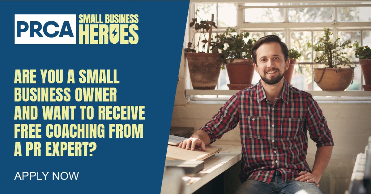 Calling all small business owners to get in touch to receive their FREE one-to-one coaching from an expert PR practitioner. #PRCASmallBizHeroes

👌 Its quick and easy to register: ow.ly/zUQ950E2kuj