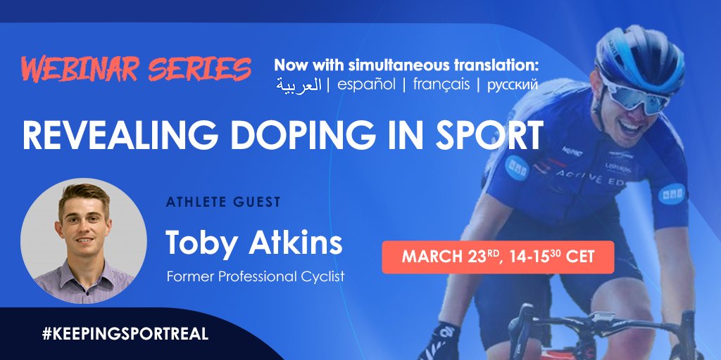 IntTestAgency's tweet photo. What to do if you suspect doping in sport? 

Learn more about speaking up from experts @tobyatkins94, @kelslee777 &amp; Francois Marclay in tomorrow’s ITA webinar. Don't miss this important conversation – with simultaneous translation in AR, FR, RU &amp; SP. 

➡️ https://t.co/Qjp0fUXORp https://t.co/QzFbuTeZxs