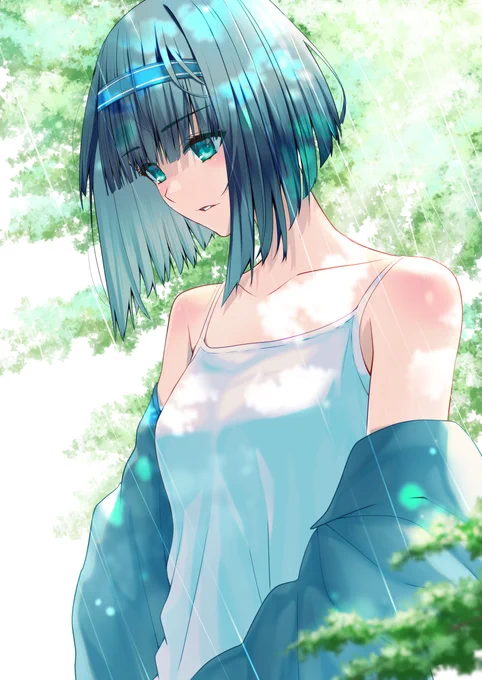 「翠雨」 #オリジナル #私の絵柄が性癖に刺さる人に届いてほしい #絵描きさんと繋がりたい https://t.co/75pqi2gMa6 