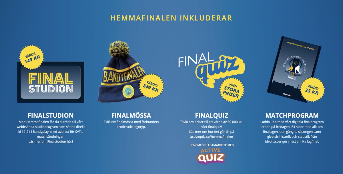 Missa inte tävlingen på vår Facebook, där vi tävlar ut 10st Hemmafinalen-paket!  Tävlingen stänger onsdag 24/3 kl 23:59.