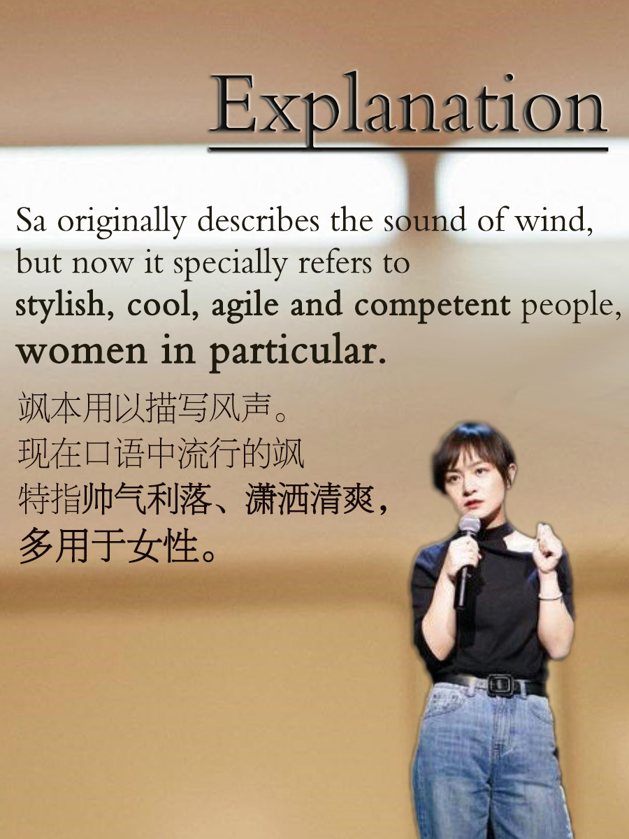 CNYouthStudio's tweet photo. [Interpretation]
|What do Chinese Actually Say Online? —Popular Online Expressions for Reference 16 •热词第十六弹——飒

Link：
https://t.co/hS73r4fQXQ https://t.co/JhgVUJghG9
