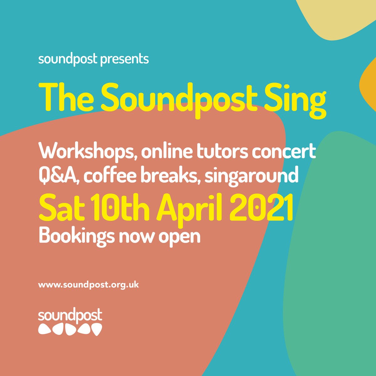 SoundpostMusic's tweet photo. Fancy a day singing new songs, meeting new people, working on your technique and getting to know the world of traditional song? Join us for #workshops, #QandAs, a #concert and #singaround on 10th April. Led by @BryonyGriffith, @Patakas1, @fayhield, @k8ana and Harriet Johnson. https://t.co/voyxGNkoNQ
