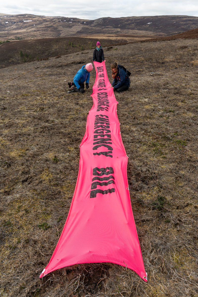 ScotlandXr's tweet photo. XRS rebels #CEEBill banner drop on a mountain top north of the Cairngorms yesterday. https://t.co/JAKsrqPAoG