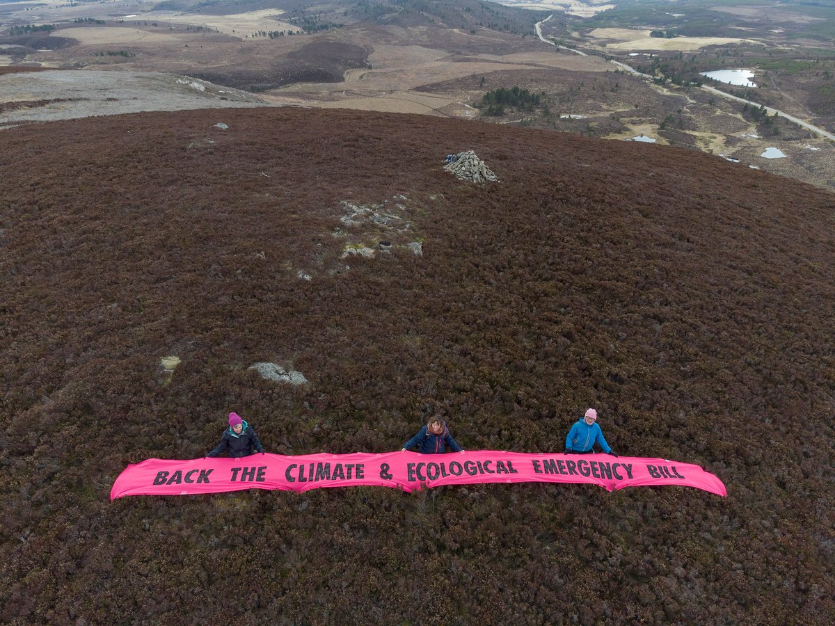ScotlandXr's tweet photo. XRS rebels #CEEBill banner drop on a mountain top north of the Cairngorms yesterday. https://t.co/JAKsrqPAoG