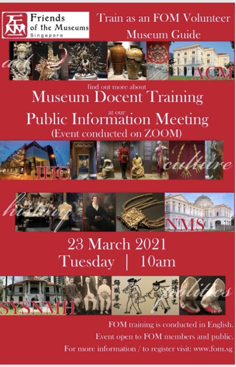 Sign up for tomorrow‘s Public Information Meeting at fom.sg to find out about FOM‘s docent program