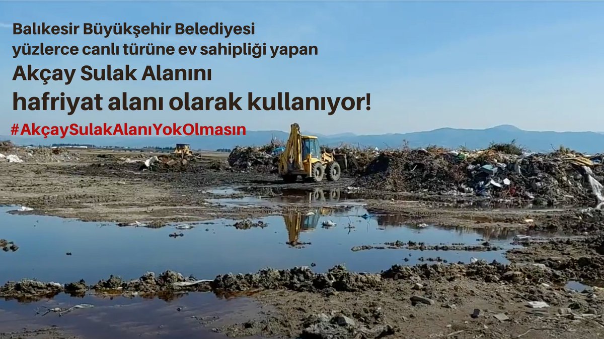 dakad17's tweet photo. Kuzey Ege bölgesinin önemli sulak alan ekosistemlerinden biri olan Akçay Sulak Alanının bir bölümü Balıkesir Büyükşehir Belediyesi tarafından hafriyat sahası olarak kullanılıyor. #AkçaySulakAlanıYokOlmasın Sen de imzala!
https://t.co/Vs0s2oKm8C
@balikesirbld @yucelyilmazyy https://t.co/73we077Hfc