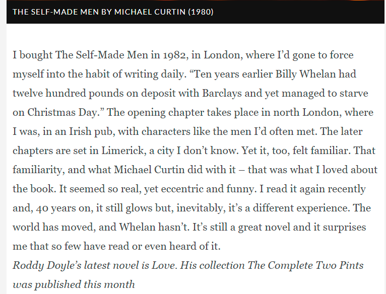 ThistleBooks's tweet photo. A nice mention for Michael Curtin in the Irish Times, courtesy of the great Roddy Doyle...

https://t.co/EDgLBwP162 https://t.co/HCrfGfN69e