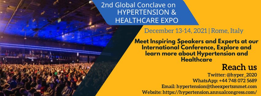 hyper_2020's tweet image. W: qrgo.page.link/EzMbH
We are Welcoming all the Young Researches Globally to grab the opportunity to Win a "YOUNG RESEARCHER AWARD" on "Advanced Approaches on #Hypertension and #Healthcare". Join us in " EURO HYPERTENSION 2021". #cardiology #Renalhypertension #healthcare