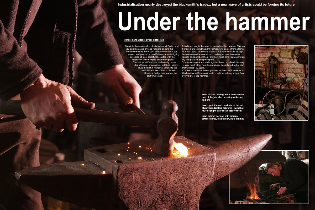 bfpix's tweet photo. From a project I photographed and wrote, whilst doing my NCTJ's in 2007 of blacksmith Rudi Holmes. He's become a good friend over the years, it must be that he's down to earth too. #pressphoto #commercialphotographer #Advertising #redgel https://t.co/HcIFnv1itM