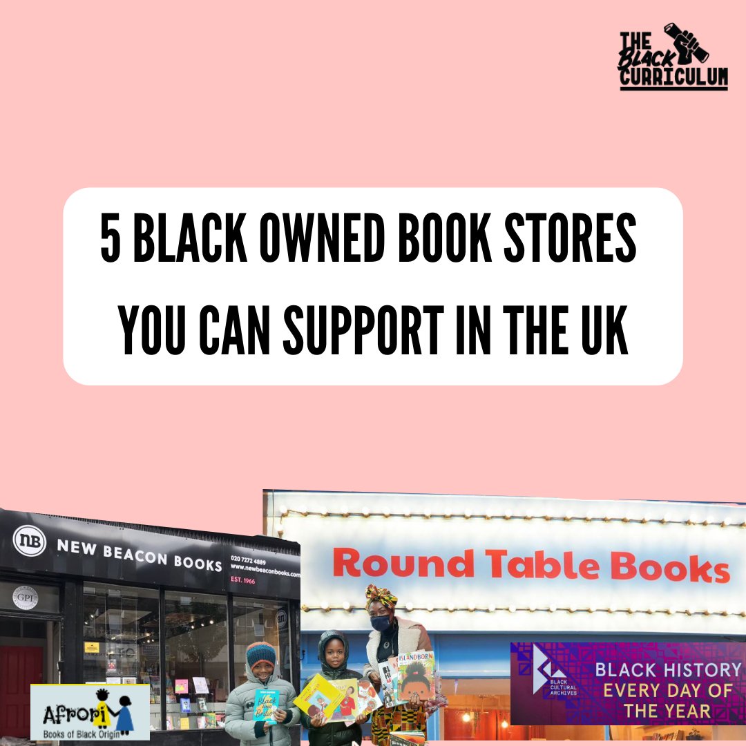 CurriculumBlack's tweet photo. At TBC, we are committed to making Black British History accessible to young people across the UK. 

Here are 5 UK based, Black Owned Bookstores who share this commitment &amp; are key to the the distribution of diverse authors, characters &amp; narratives! 📚

🔗 https://t.co/6fJ2J4bHSM https://t.co/hLphUTmWmg