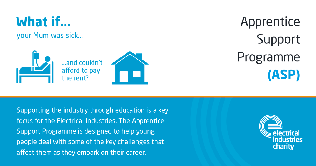 electriccharity's tweet photo. Completing your apprenticeship can be a stressful time. The EIC’s Apprentice Support Programme can help you deal with some of the key challenges while you finish your qualification. https://t.co/BcCF0Gpn7O #ElectricalCharity #AssistanceProgrammes https://t.co/qWBXRnhdIU