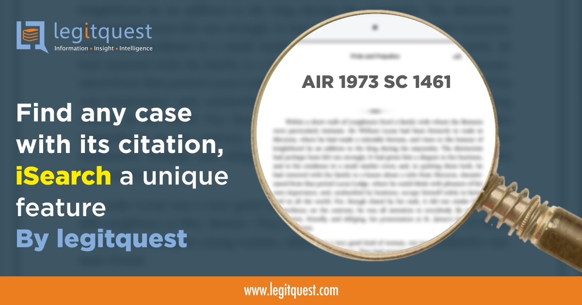 Legitquest's tweet photo. Looking for a faster and precise way to conduct your #legal research? Use the #Legitquest #iSearch feature to search #case through case citation, #partyname, #judge name, or #Actname. With iSearch, you can find the relevant case #judgment much faster.
🔗https://t.co/jvngFnzewn https://t.co/aJbNb2E5gY
