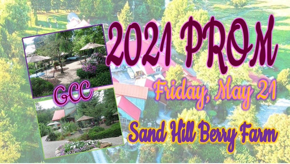 It’s Official!

The 2021 GCC Junior-Senior Prom will be held Friday, May 21, at Sand Hill Berry Farm, Mt. Pleasant, Pa.

There will be additional event information, including ticket sales, released soon.