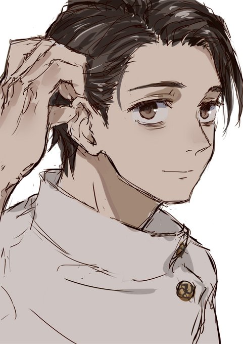 耳に髪をかけてもらったサとシ