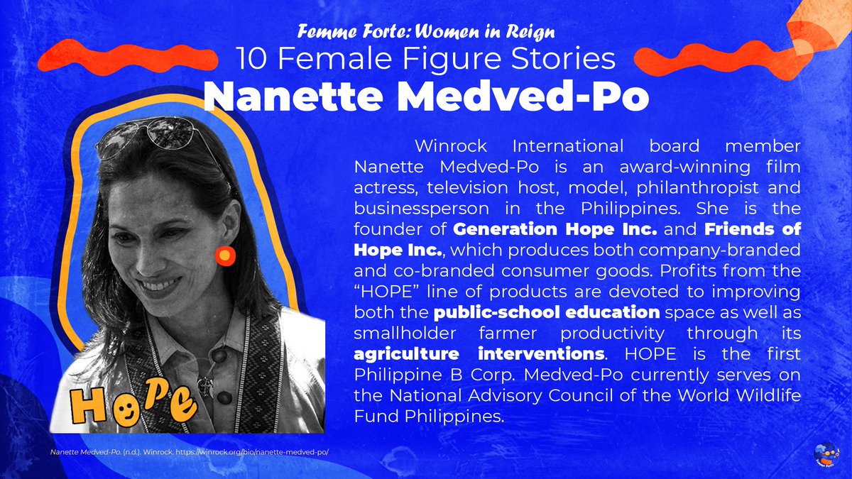 ABMFemmeForte's tweet photo. "Every woman's success should be an inspiration to another"
Nanette Medved-Po is an award-winning film actress and businesswoman. The living hero founded Hope in A Bottle, and is driven to help the younger population have access to education. ๐ #WomenInReign #FEMMEmpowerment https://t.co/MxhcM1VBrY