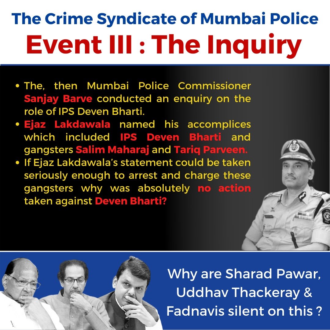 Mystic_Soul25's tweet photo. Is @DevenBhartiIPS running a Crime Syndicate in the Mumbai Police Force? Is he being protected by ALL political parties? AAP Demands that Sanjay Pandey’s inquiry be made public. We demand a public inquiry be constituted against #CrimeinUniform

#SabMileHueHain #AAPexposesSenaBJP https://t.co/TMzAjGVXfj