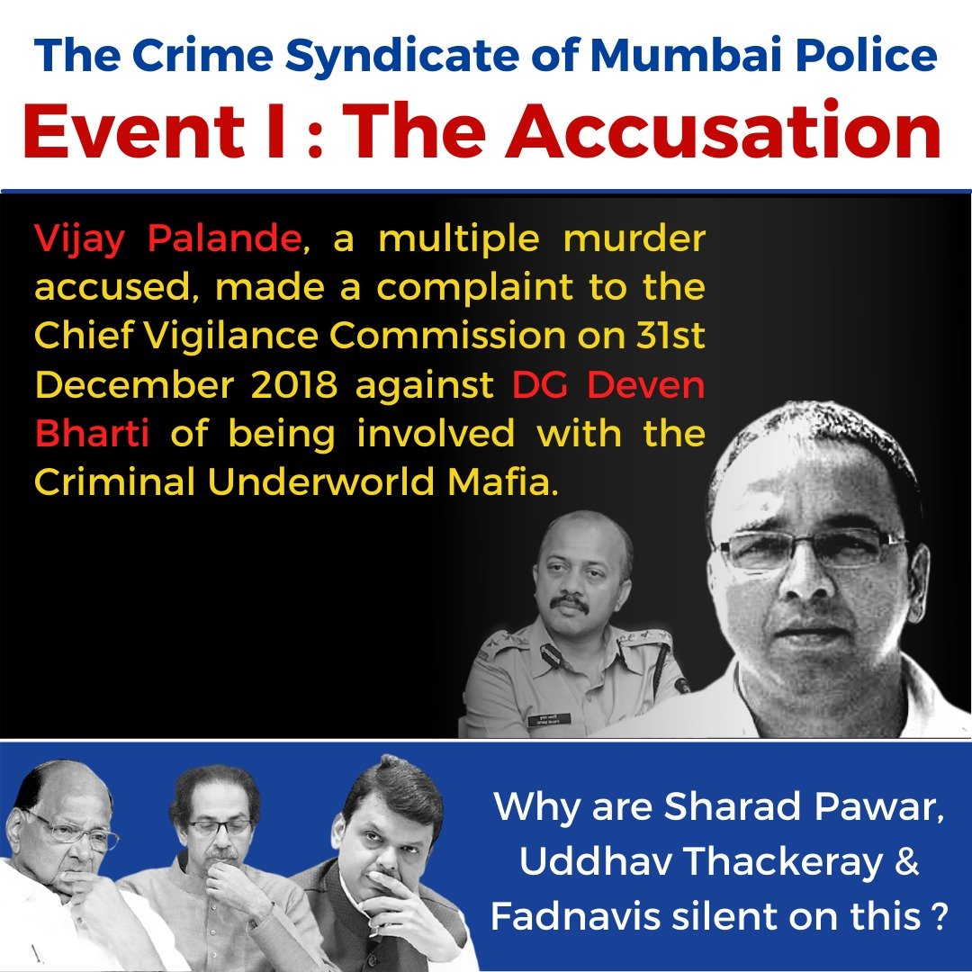 Mystic_Soul25's tweet photo. Is @DevenBhartiIPS running a Crime Syndicate in the Mumbai Police Force? Is he being protected by ALL political parties? AAP Demands that Sanjay Pandey’s inquiry be made public. We demand a public inquiry be constituted against #CrimeinUniform

#SabMileHueHain #AAPexposesSenaBJP https://t.co/TMzAjGVXfj