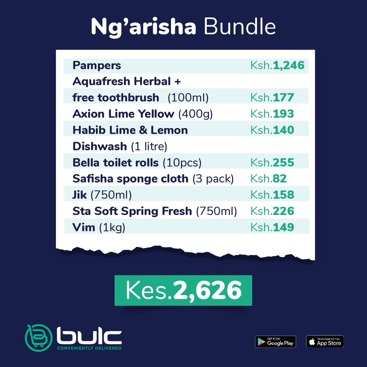 BulcFoodPlus's tweet photo. Keep everything sparkling clean and fresh all through the week by getting yourself a full Ng'arisha bundle at only ksh 2,626

#ShopInBulc #ShopAtBulc #BulcShoppingExperience #Wholesaleshopping https://t.co/vT44wBsssr