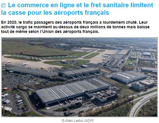 cabinetSecafi's tweet photo. Le commerce en ligne et le #fret sanitaire limitent la casse pour les #aéroports français | Via @lantenne_info 
"Ttes les places aéroportuaires 🇫🇷 concernées par cette ↘ d’activité due aux restrictions sanitaires liées à la #COVID19."
#SecafiTransports 
https://t.co/86fDAbstDm https://t.co/xfuJDWjRZs