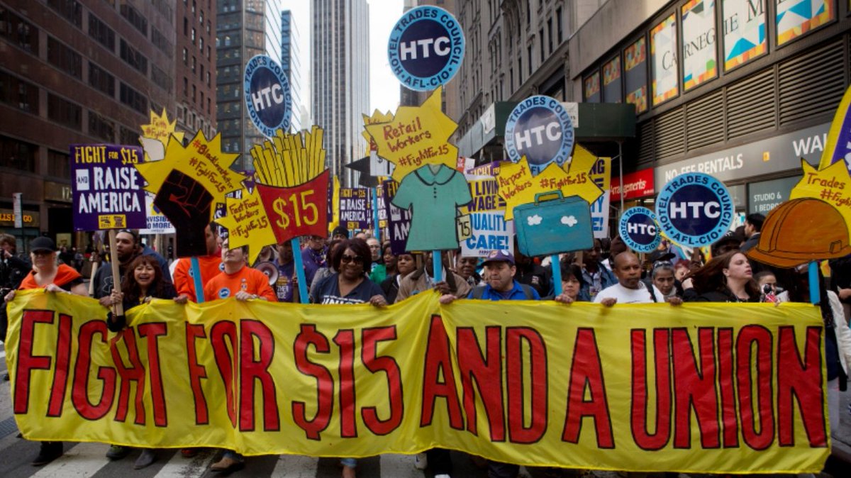 RichardAngwin's tweet photo. We abolished slavery over 150 years ago. All workers should have a union and a $15 minimum wage.

#FightFor15 #UnionYES #1u #RaiseTheWage #BAmazonUnion https://t.co/RLntERpJIR