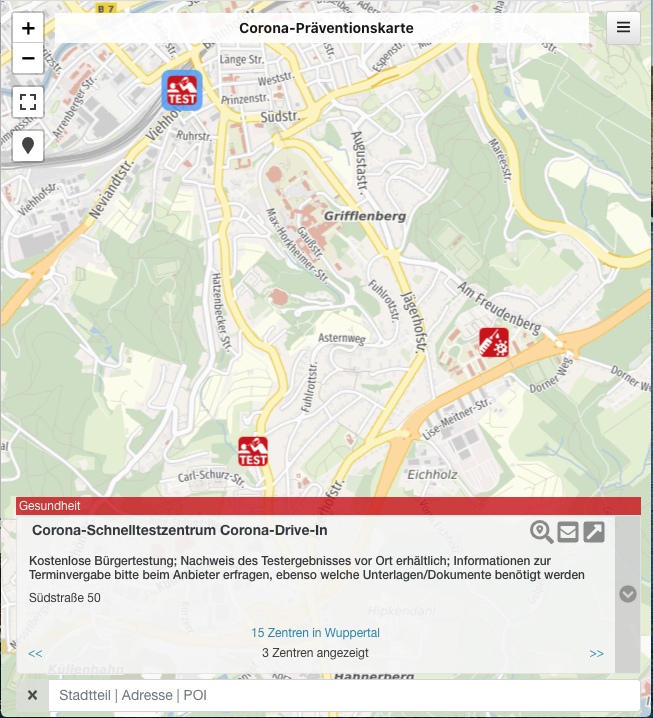 OpenData_Wtal's tweet photo. Volle #Geodaten-Behandlung für unser #OpenData-Angebot #Corona-Präventionsorte #Wuppertal: Ableitung jetzt aus unserer POI-Datenbank, tägliche Aktualisierung, mobilfähige #TopicMap für die Kartenauskunft: https://t.co/BCSyKnnkuC (ST) https://t.co/XZTI2GGMv7