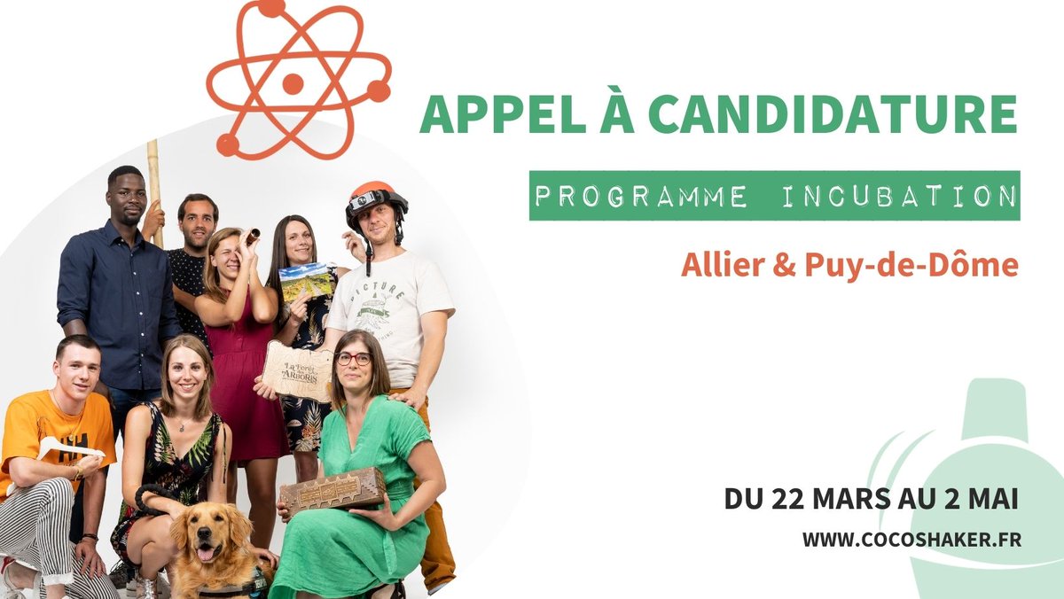 #APPELÀCANDIDATURE
📣 CoCoShaker ouvre les candidatures pour deux incubations : Puy-de-Dôme et Allier. ⏳ Date limite pour postuler : 2 mai 2021 !
+ Infos 👉 bit.ly/2ND3yuS
#entrepreneuriatsocial #entrepreneurengagé #innovationsociale #puydedome #allier #auvergne