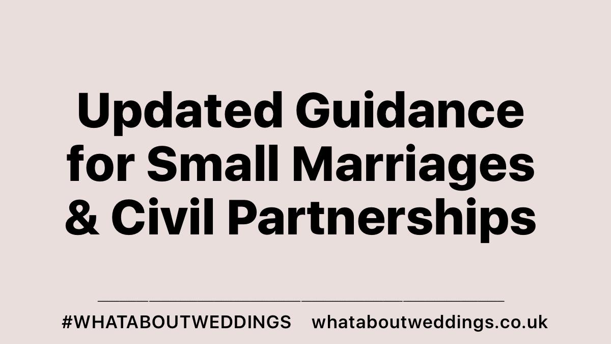 The official guidance has been updated for small marriages and civil partnerships - gov.uk/government/pub…

We are taking time to review in full before offering any advice or clarity on specific questions or issues. 

As things stand, we can immediately see that... 1/5