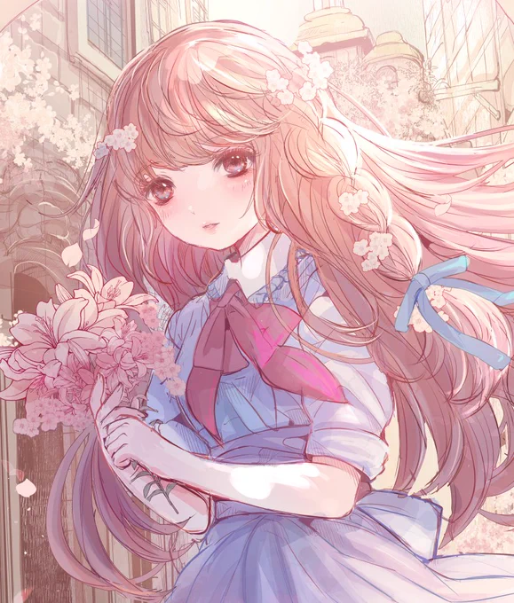 「 桜の町 」

桜の花の舞い散る町で

#見た人も無言で茶髪美少女貼れ
#TLを桜作品でいっぱいにする #絵描き交流館 