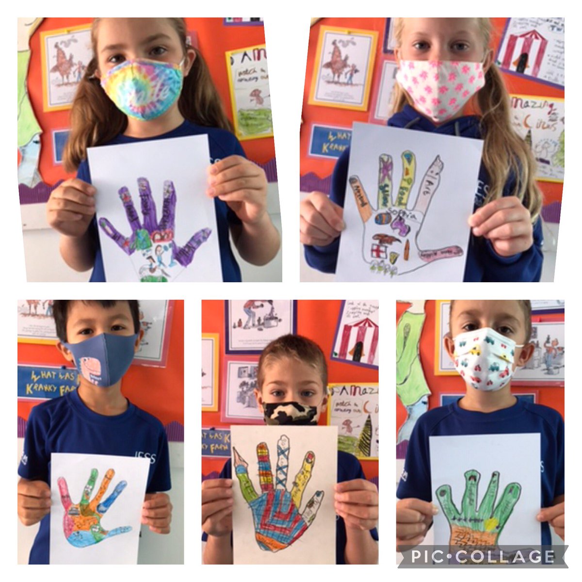 JESSPrimaryYR3's tweet photo. We have been creating art work to illustrate what makes us who we are as part of Diversity Day #JESSDiversity @JESSPrimary https://t.co/108Yv8hfw0
