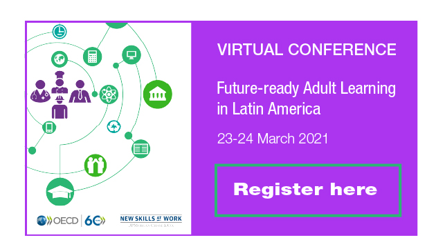 OECD_Social's tweet photo. Are you interested in #AdultLearning in #LatinAmerica? 

🔴 Don't miss this virtual event! 

🗓️ 23-24 March 2021
⏱️16:00 CET (Paris)

 Tune in here 👉 https://t.co/hWW18DqZr5 | #OECDformacionLatam #AdultSkills #LatinAmerica #OECDSkills https://t.co/taKPwHMzYw