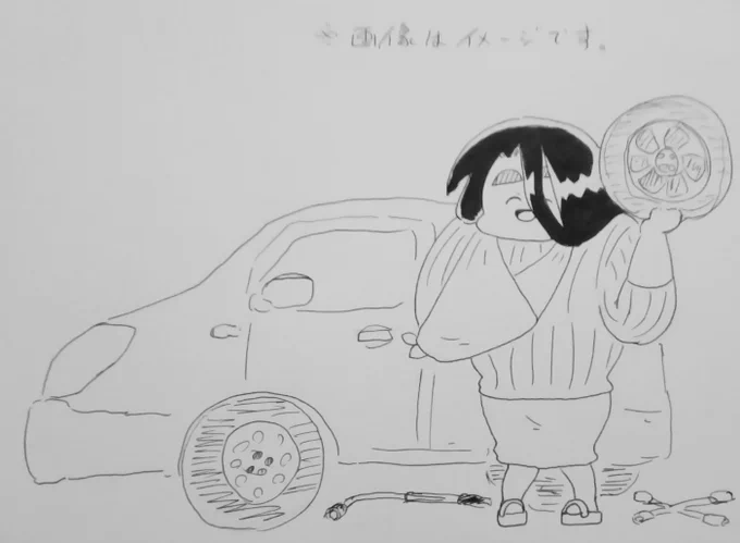 一昨日のタイヤ交換の様子です。 