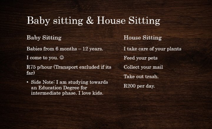 Queen_Enny19's tweet photo. I am also available to baby sit and house sit at lower rates. 🙏

#GirlTalkZA https://t.co/k3u0tkBdtz
