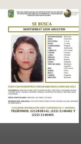 JCarlos_Valerio's tweet photo. #ServicioSocial || Solicitamos su ayuda para localizar a Montserrat León Ahuatzin, fue vista por última vez en la Colonia Galaxia. Cualquier información comunicarse al 22 28 93 77 50. https://t.co/IVxx7hNk7c