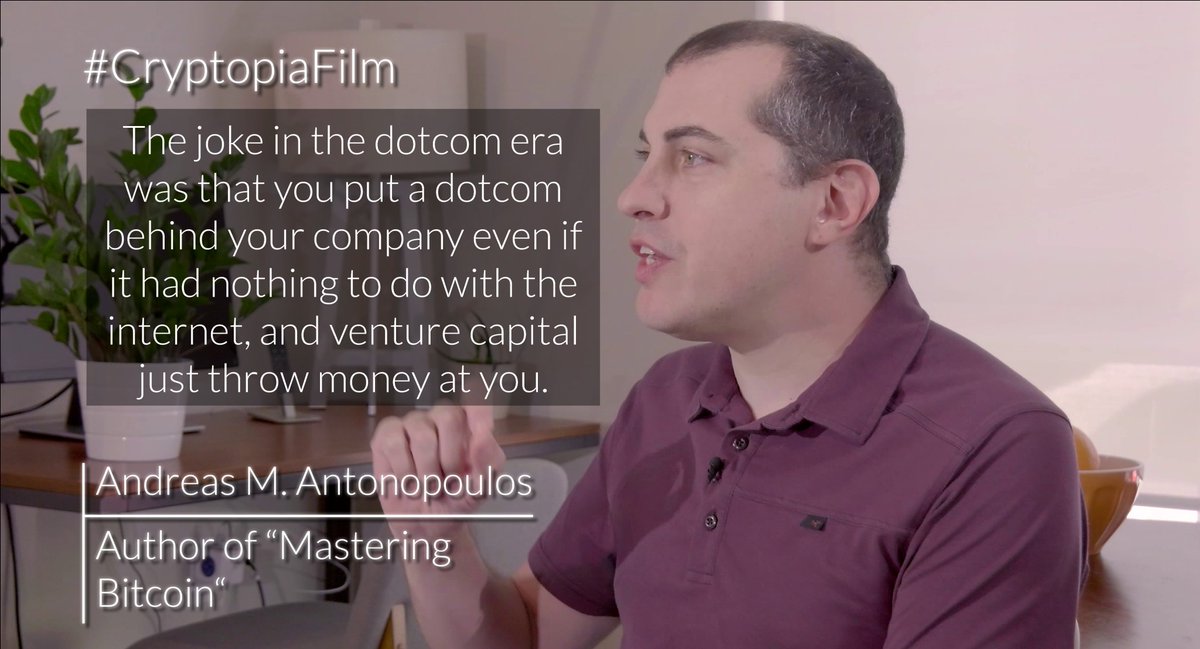FortitudeMovie's tweet photo. in times when nifty #NFTs are attracting millions it's time to revisit 2017's ICO craze as we did in #CryptopiaFilm or look at the dotcom era's "New Economy boom". @aantonop reminds us https://t.co/5ImwzFGiWM