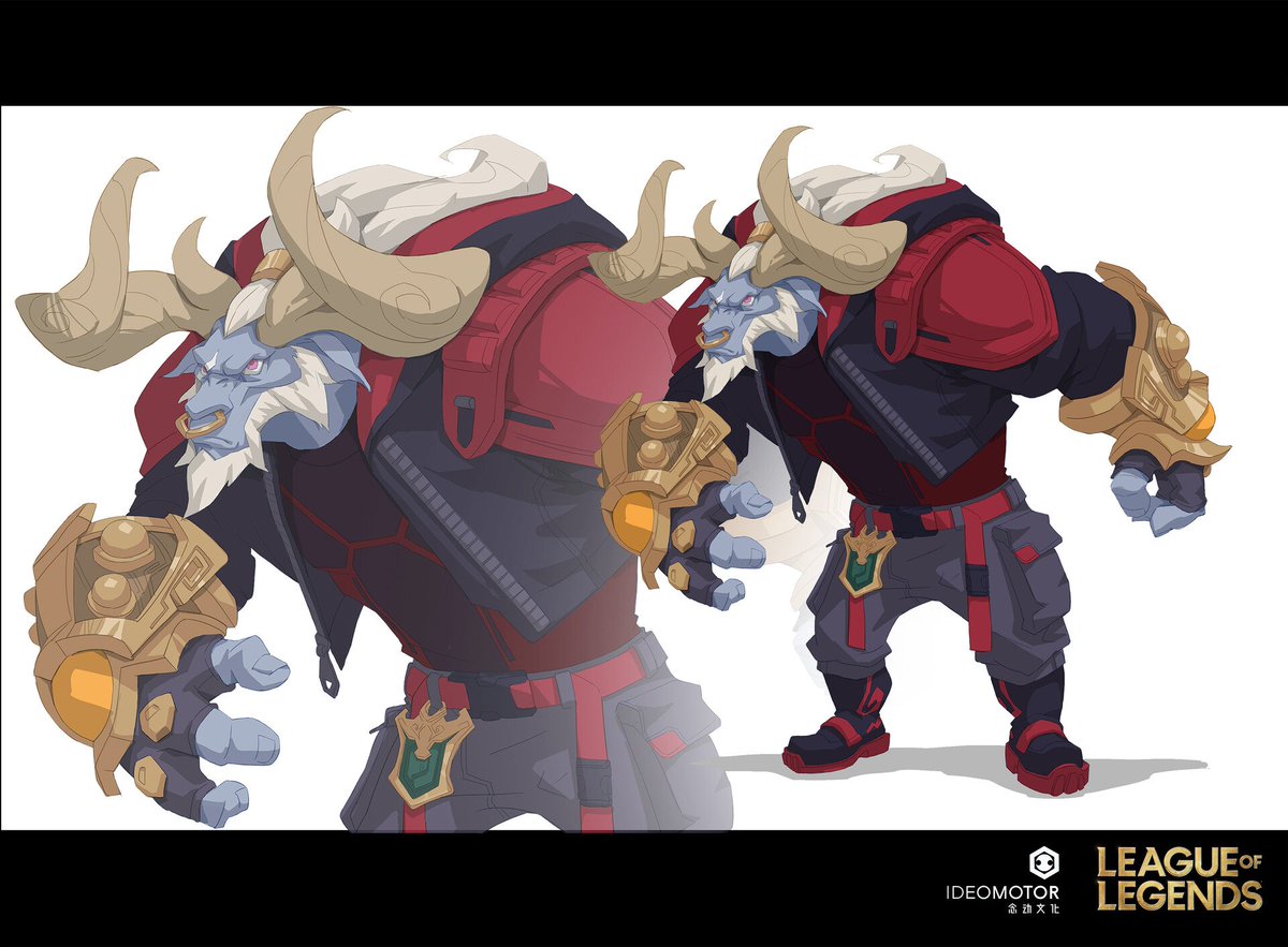 Spideraxe30's tweet photo. Lunar Beasts Cinematic Character Concept Art by IDEOMOTOR Studio, here's Alistar, Annie, J4 and Darius https://t.co/qmZaVnkncC https://t.co/Jc8YVjGSGJ