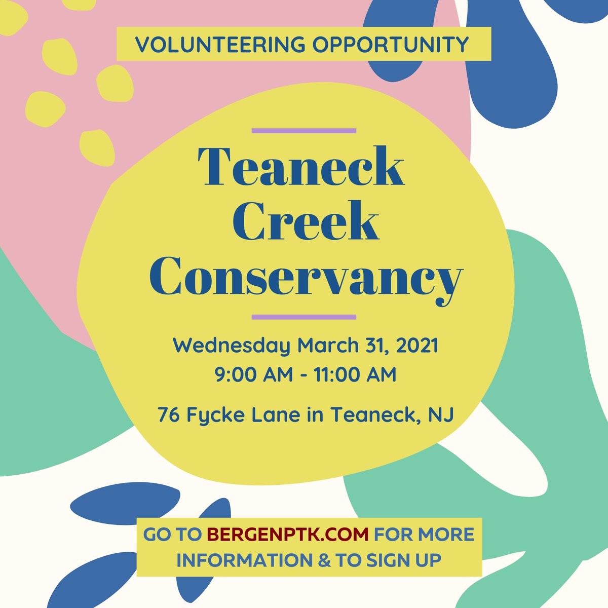 BergenPTK's tweet photo. Join us for a morning outside at Teaneck Creek Conservancy @teaneckcreek! We’ll be assisting with weeding, pruning, and grounds maintenance. Get ready to get your hands dirty while lending a hand to one of Bergen County’s most beautiful parks. (1/2) https://t.co/nN4BvArtSG