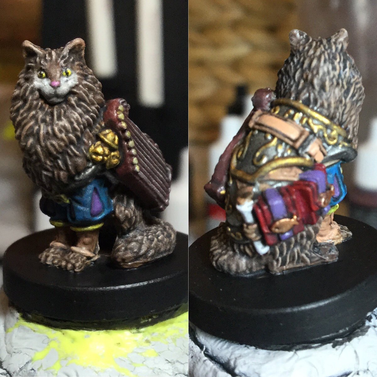 thesonicdark's tweet photo. Last piece of my Encounter 10x10 Entry completed.... Except a fancy base. Tomorrow night’s job. #paintingminiatures #catsandcatacombs #minipainting #cats #28mm https://t.co/9I7XK57JLB