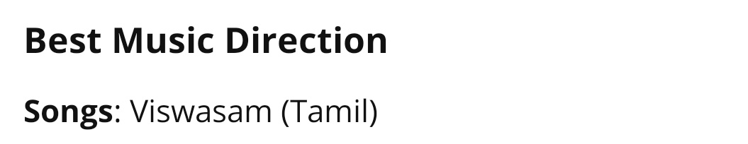 m_mainly_for_SG's tweet photo. Congrats  @immancomposer anna for the #NationalFilmAwards2019 for #BestMusicDirection(songs) for #viswasam https://t.co/YNYRsyq6Nt