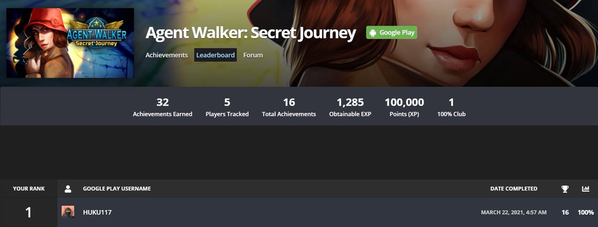 HUKU117's tweet photo. Agent Walker: Secret Journey (Google Play) 100% Complete
#GoogleAchievement #GooglePlay #ArtifexMundi #AgentWalker #HiddenObjectGames https://t.co/LPraj9U5yN