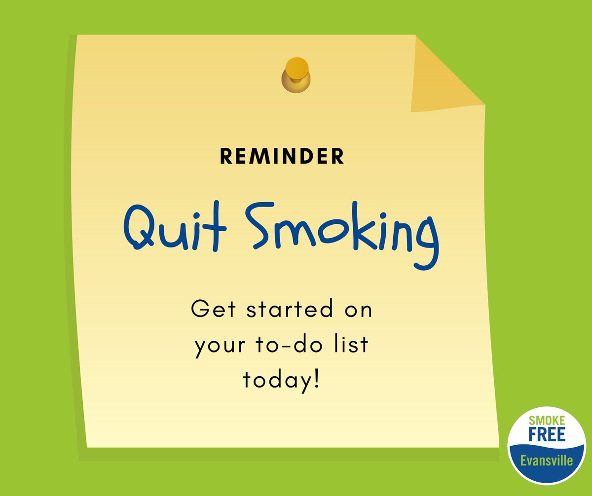 Motivation Monday:  Has stop smoking been on your to-do list for a while now?  You can do it!!  Call 1-800-Quit-Now.